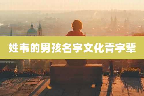 姓韦的男孩名字文化青字辈