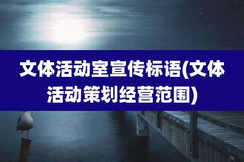 文体活动室宣传标语(文体活动策划经营范围)