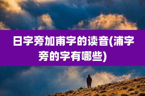 日字旁加甫字的读音(浦字旁的字有哪些)