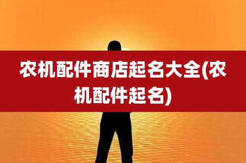 农机配件商店起名大全(农机配件起名)