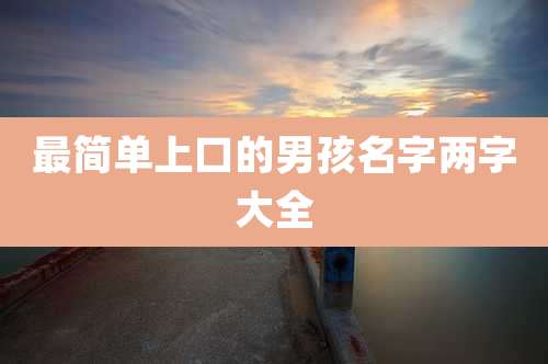最简单上口的男孩名字两字大全