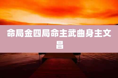 命局金四局命主武曲身主文昌