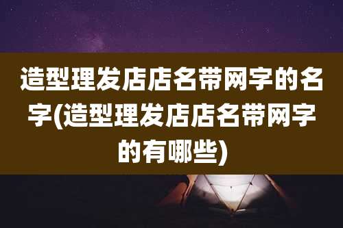 造型理发店店名带网字的名字(造型理发店店名带网字的有哪些)