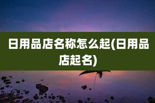 日用品店名称怎么起(日用品店起名)