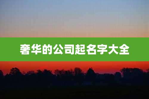 奢华的公司起名字大全