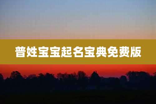 普姓宝宝起名宝典免费版