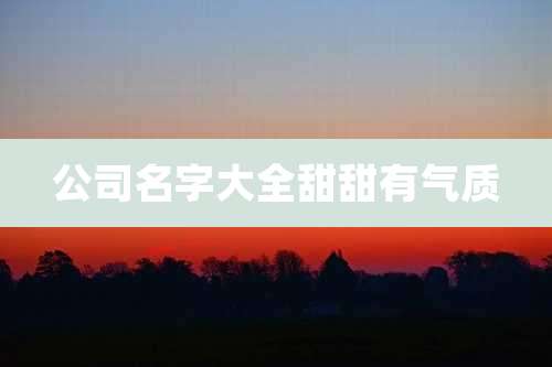 公司名字大全甜甜有气质