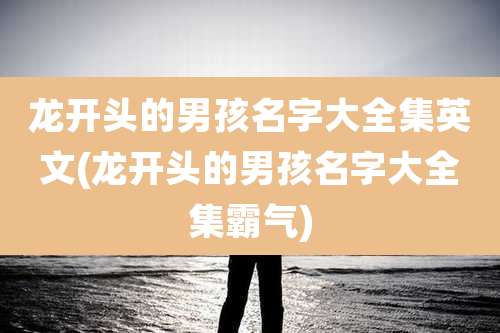 龙开头的男孩名字大全集英文(龙开头的男孩名字大全集霸气)