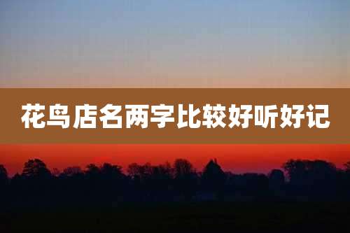 花鸟店名两字比较好听好记