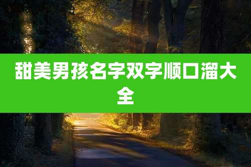 甜美男孩名字双字顺口溜大全