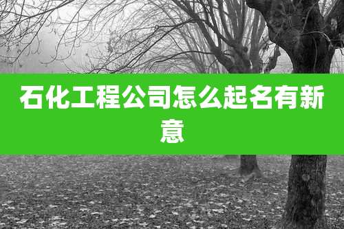石化工程公司怎么起名有新意