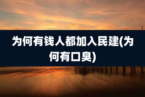 为何有钱人都加入民建(为何有口臭)