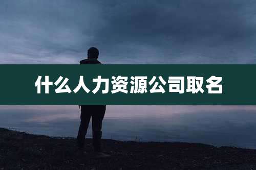 什么人力资源公司取名