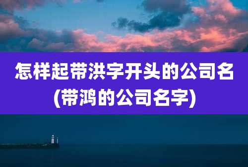 怎样起带洪字开头的公司名(带鸿的公司名字)