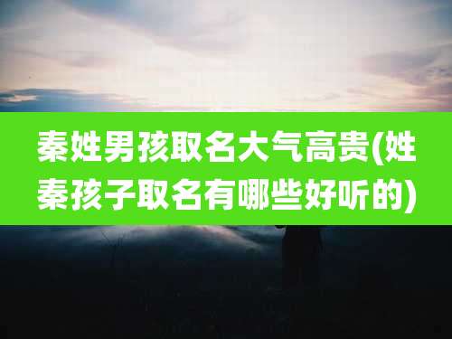 秦姓男孩取名大气高贵(姓秦孩子取名有哪些好听的)