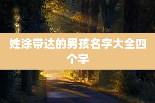 姓涂带达的男孩名字大全四个字