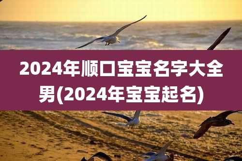 2024年顺口宝宝名字大全男(2024年宝宝起名)