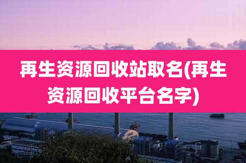 再生资源回收站取名(再生资源回收平台名字)