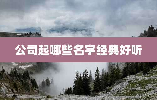 公司起哪些名字经典好听