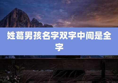 姓葛男孩名字双字中间是全字