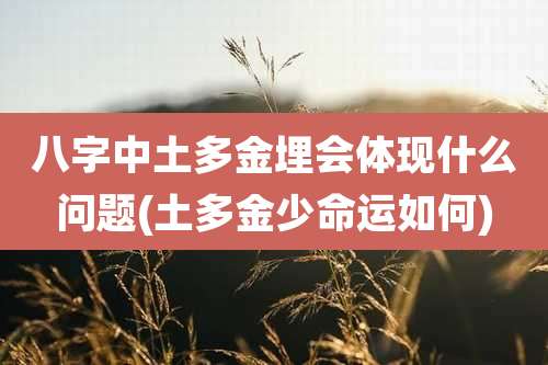 八字中土多金埋会体现什么问题(土多金少命运如何)