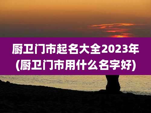 厨卫门市起名大全2023年(厨卫门市用什么名字好)