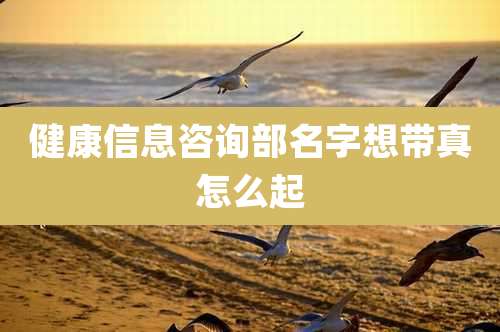 健康信息咨询部名字想带真怎么起