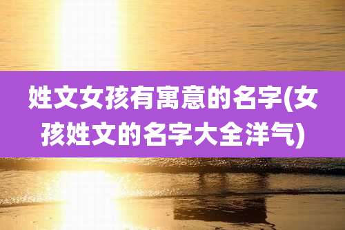 姓文女孩有寓意的名字(女孩姓文的名字大全洋气)