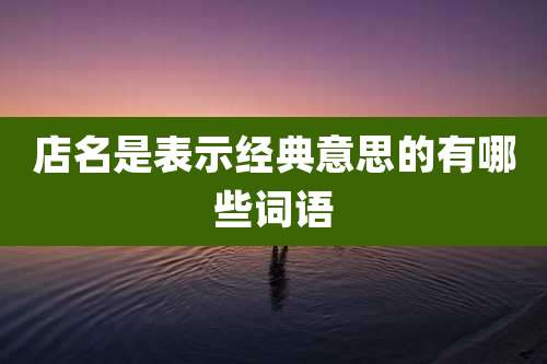 店名是表示经典意思的有哪些词语