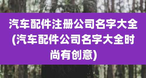 汽车配件注册公司名字大全(汽车配件公司名字大全时尚有创意)