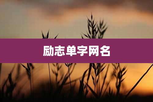 励志单字网名