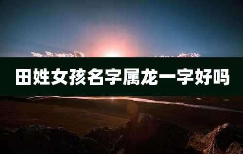 田姓女孩名字属龙一字好吗