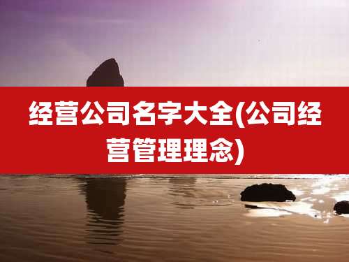 经营公司名字大全(公司经营管理理念)