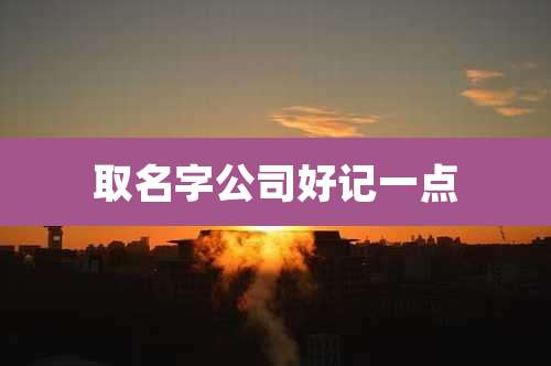 取名字公司好记一点