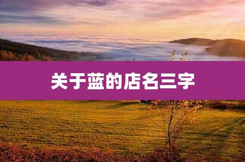 关于蓝的店名三字