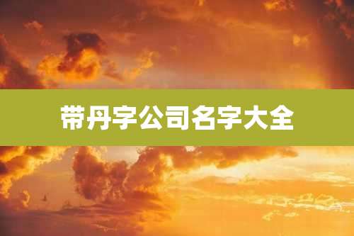 带丹字公司名字大全