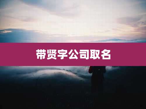 带贤字公司取名