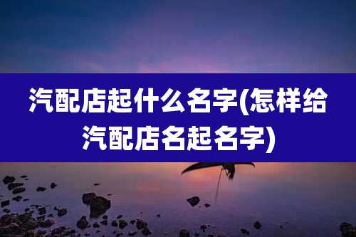 汽配店起什么名字(怎样给汽配店名起名字)