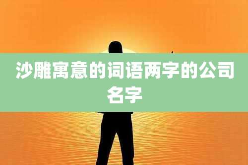 沙雕寓意的词语两字的公司名字