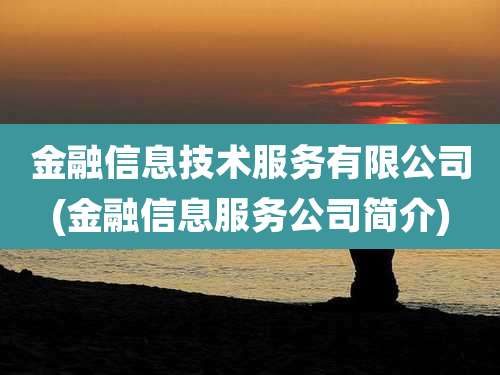 金融信息技术服务有限公司(金融信息服务公司简介)