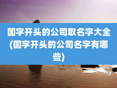 国字开头的公司取名字大全(国字开头的公司名字有哪些)