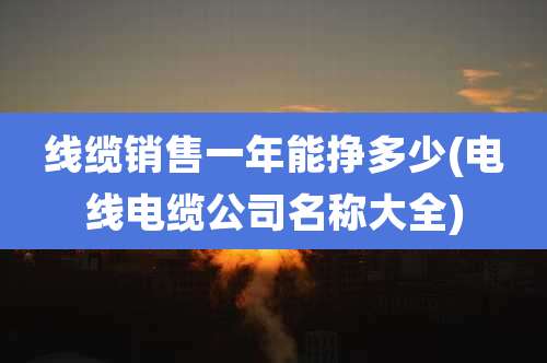 线缆销售一年能挣多少(电线电缆公司名称大全)