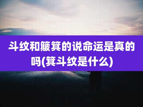 斗纹和簸箕的说命运是真的吗(箕斗纹是什么)