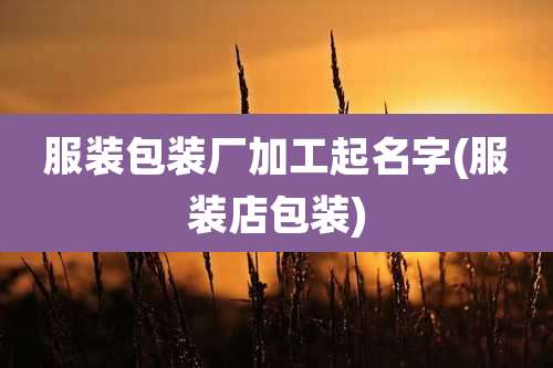 服装包装厂加工起名字(服装店包装)