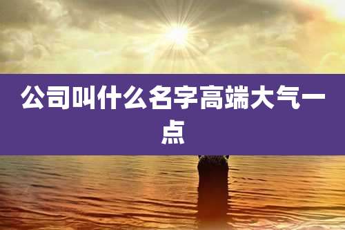 公司叫什么名字高端大气一点