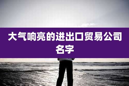 大气响亮的进出口贸易公司名字