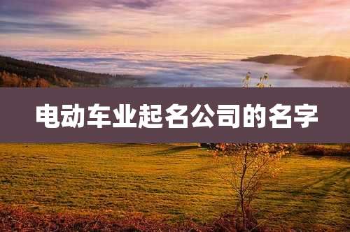 电动车业起名公司的名字