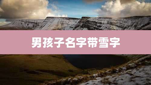 男孩子名字带雪字