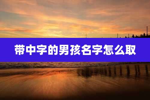 带中字的男孩名字怎么取