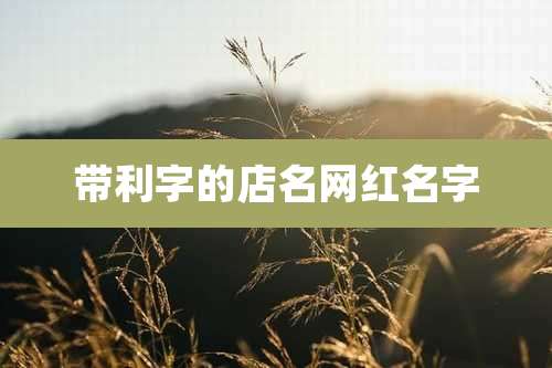 带利字的店名网红名字